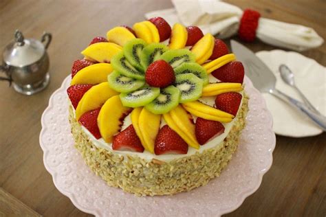 Fluffy Honey Layer Cake With Fruit and Almonds | Recipe ...