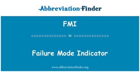FMI Definition: Failure Mode Indicator | Abbreviation Finder