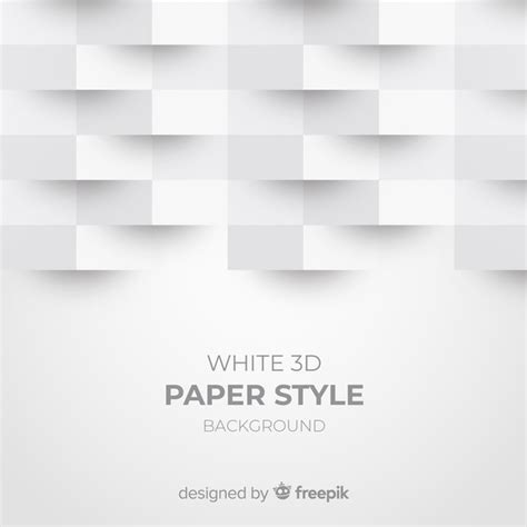 Fondo blanco de papel con figuras en 3d | Vector Gratis