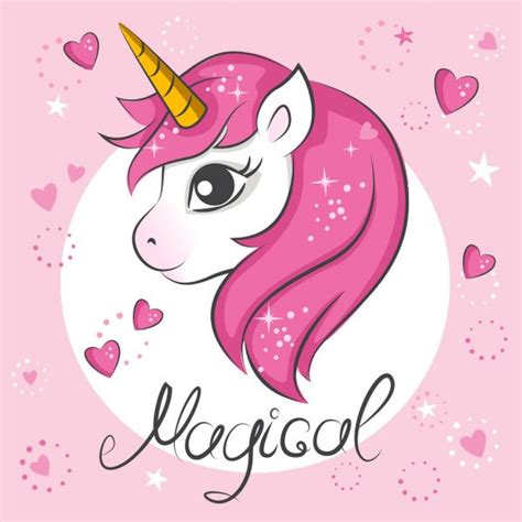 Fondo: linda unicornio niña | Lindo Unicornio Mágico Rosa ...
