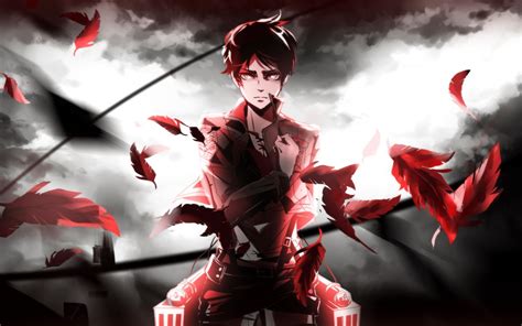 Fondos de pantalla : Anime, rojo, Shingeki no Kyojin, Eren ...