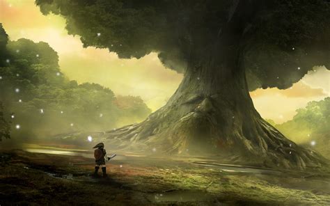 Fondos de pantalla The Legend of Zelda, Nintendo, juego, gran árbol ...