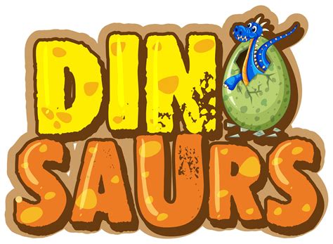 Font design for word dinosaur with dinosaur in egg 445664 Vector Art at ...