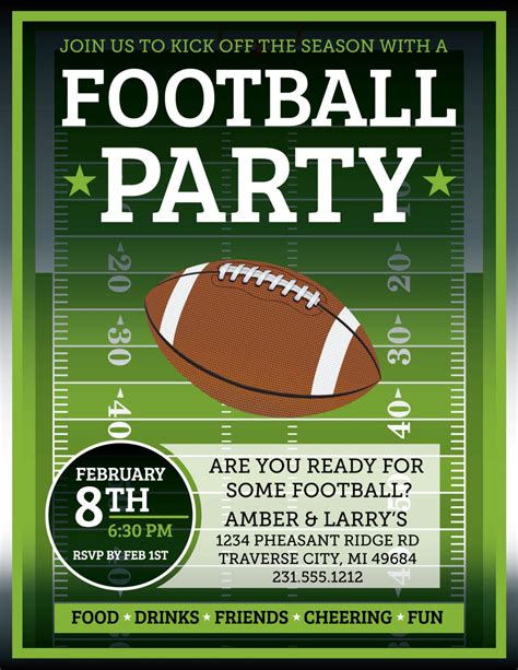Football Invitation Superbowl Tailgate Party by ...