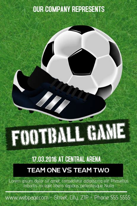 football soccer game flyer template | PosterMyWall
