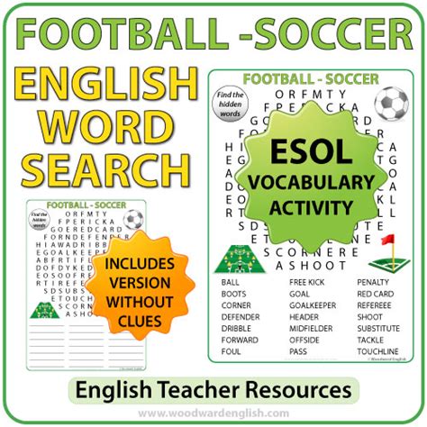 Football / Soccer Word Search in English | | Woodward English