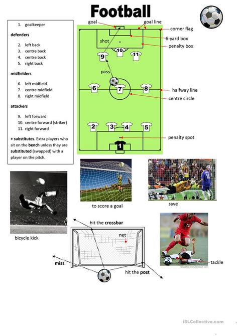 Football vocabulary worksheet   Free ESL printable ...