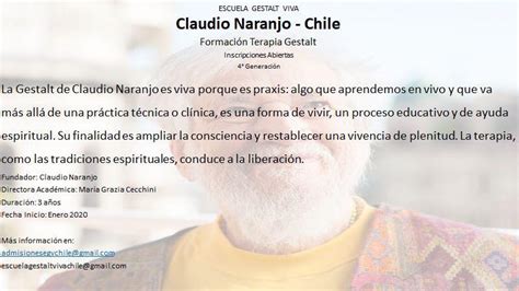 Formación Terapeuta Gestalt – Fundación Claudio Naranjo Chile
