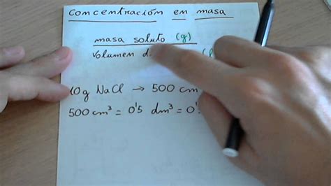 Formula Concentracion Masa Volumen