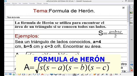 Formula de Herón  calculo de área de un triangulo .   YouTube
