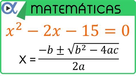 Fórmula general para ecuaciones de segundo grado ejemplo 1 ...