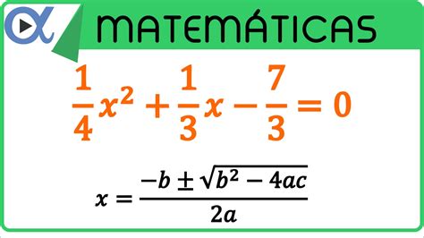 Fórmula general para ecuaciones de segundo grado ejemplo 8 ...