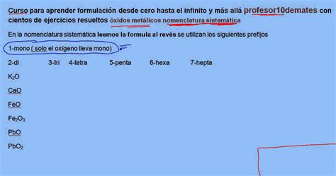 Formulación inorgánica 12 Oxidos metálicos nomenclatura ...