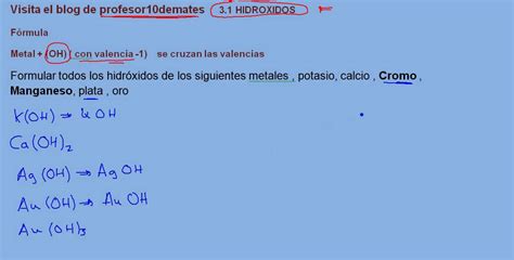 Formulación inorgánica 40 Hidróxidos fórmula   YouTube