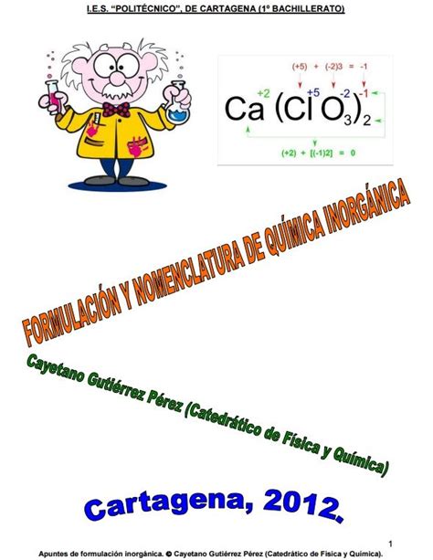 Formulación y nomenclatura de Química Inorgánica ...