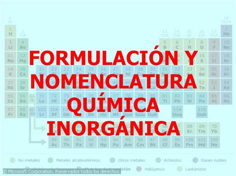 FORMULACIÓN Y NOMENCLATURA QUÍMICA INORGÁNICA   ppt video ...