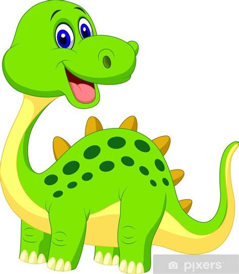Fotomural Cute dibujos animados dinosaurio verde • Pixers ...