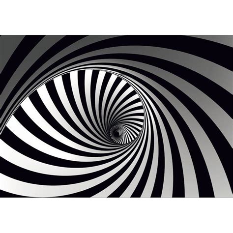 Fotomural decorativo Espiral Blanco y Negro al Infinito