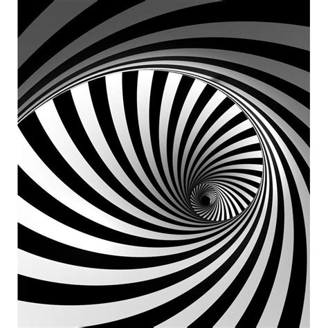 Fotomural decorativo Espiral Interminable en Blanco y Negro