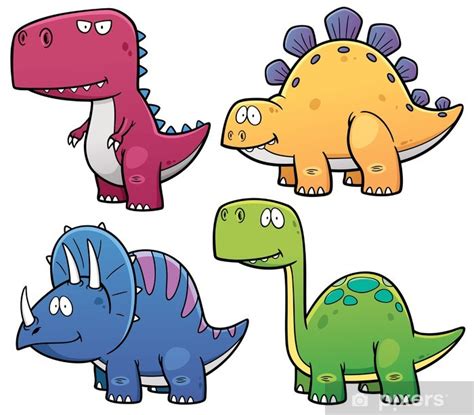 Fotomural Ilustración vectorial de Dinosaurios personajes ...