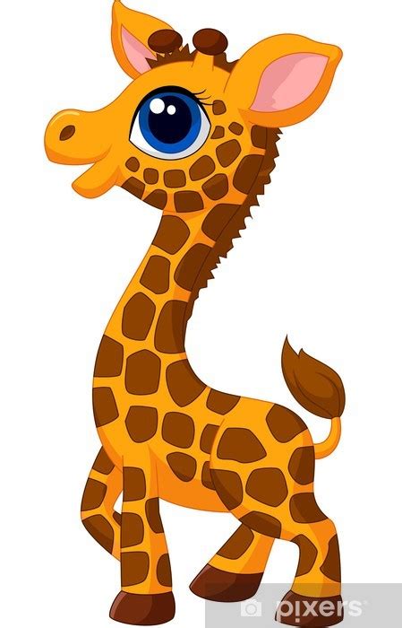 Fotomural Lindo bebé jirafa de dibujos animados • Pixers ...
