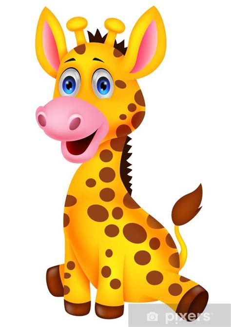 Fotomural Lindo bebé jirafa de dibujos animados • Pixers ...