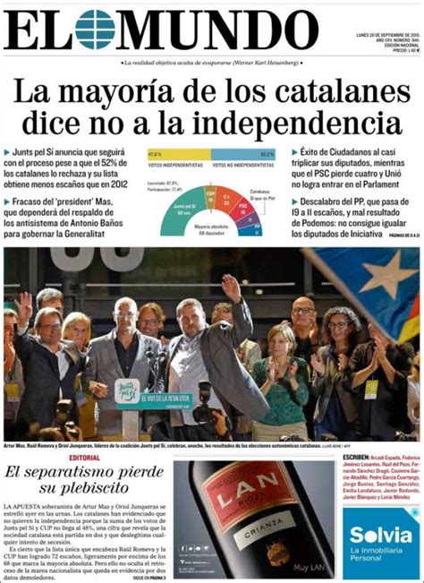Fotos: Las elecciones catalanas, en las portadas de los periódicos del ...