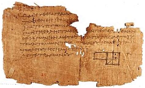 Fragmento de Los elementos de Euclides, escrito en papiro ...