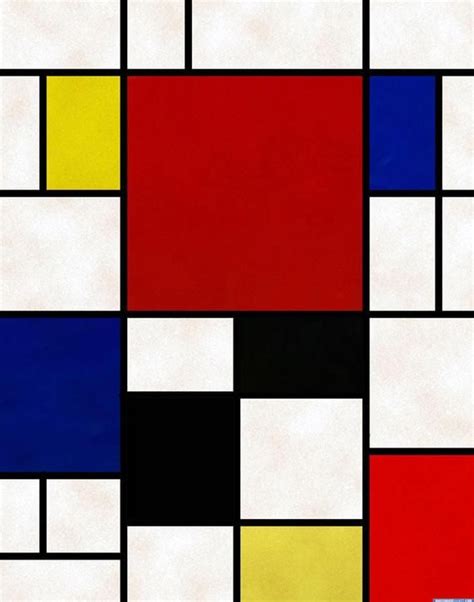 Framed Piet Cornelies Mondrian Art Works Painting Wall ...