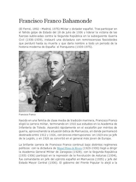 Francisco Franco Bahamonde | Francisco franco | Fascismo