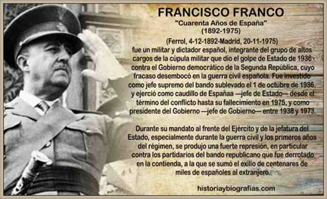 Francisco Franco Biografia Dictador La Dictadura en España