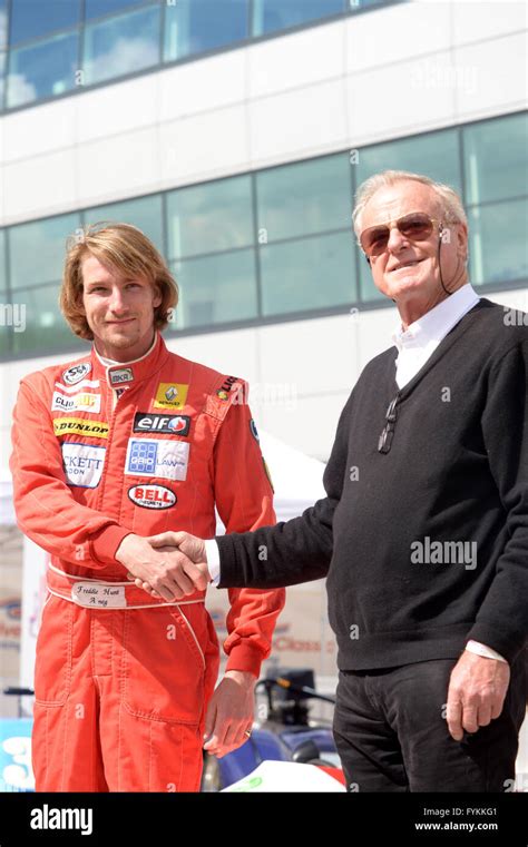 Freddie hunt, son of F1 champion James Hunt shakes hands ...