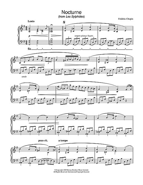 Frederic Chopin   Nocturne  from Les Sylphides  sheet music