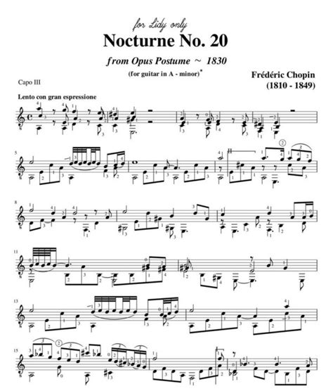 Frédéric Chopin – Nocturne no. 20 – Beumingguitar