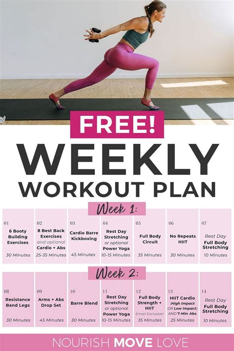 FREE 14 Day Full Body Workout Plan for Women | Nourish Move Love | Full ...