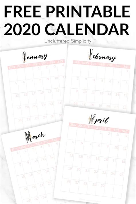 Free 2021 Printable Calendar | Organize & Declutter | Free ...