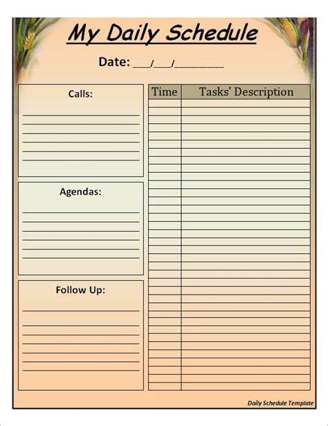 FREE 24+ Printable Daily Schedule Templates in PDF ...