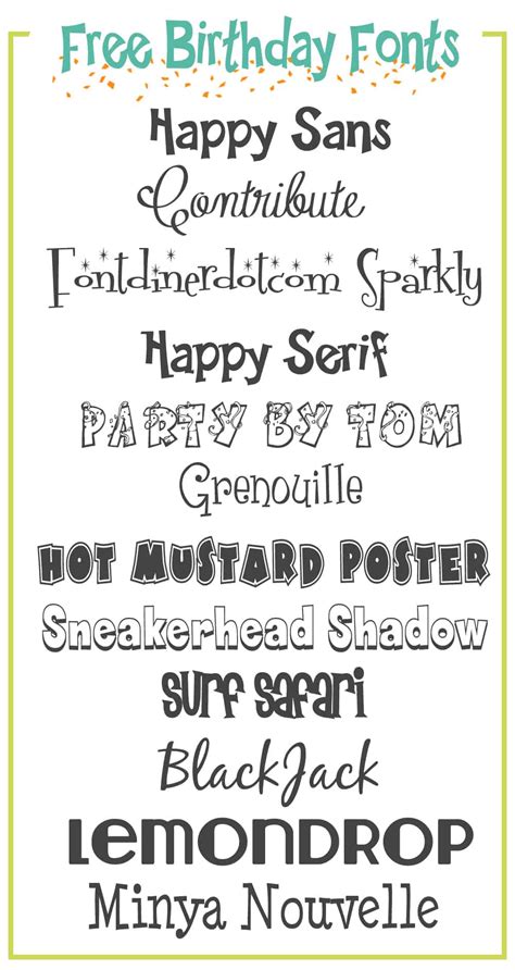 FREE BIRTHDAY FONTS    OVER THE BIG MOON