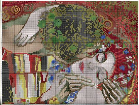 Free Cross Stitch Pattern G.Klimt “The kiss” | DIY 100 Ideas