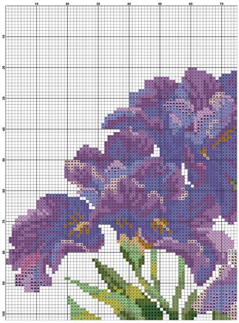 Free Cross Stitch Pattern Irises | DIY 100 Ideas