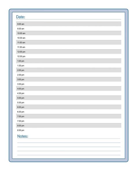 free daily printable schedule template | printables ...