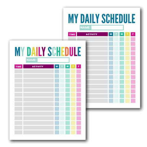 Free Kid s Daily Schedule Template   The Incremental Mama