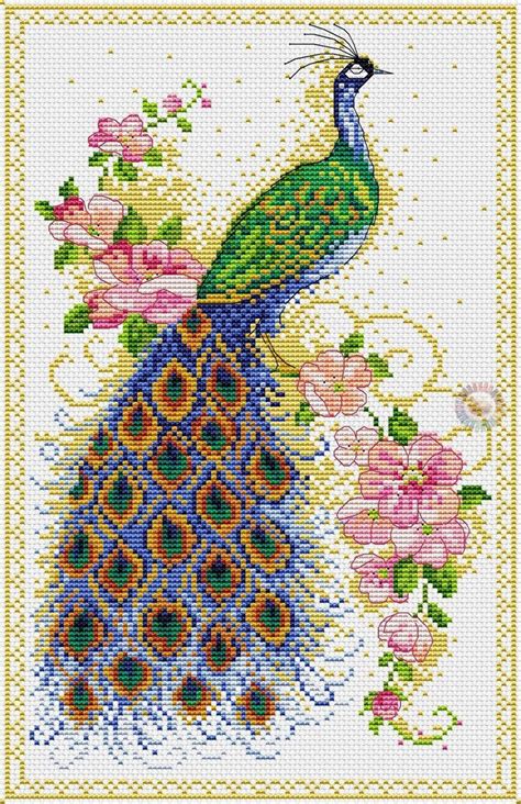 Free peacocks cross stitch charts: | Cross stitch patterns ...