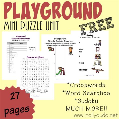 FREE Playground Puzzles & Activities Pack