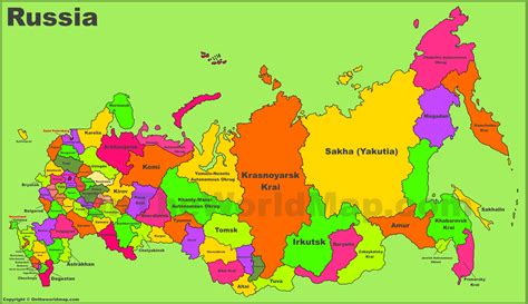 Free Printable Map Of Russia | Free Printable
