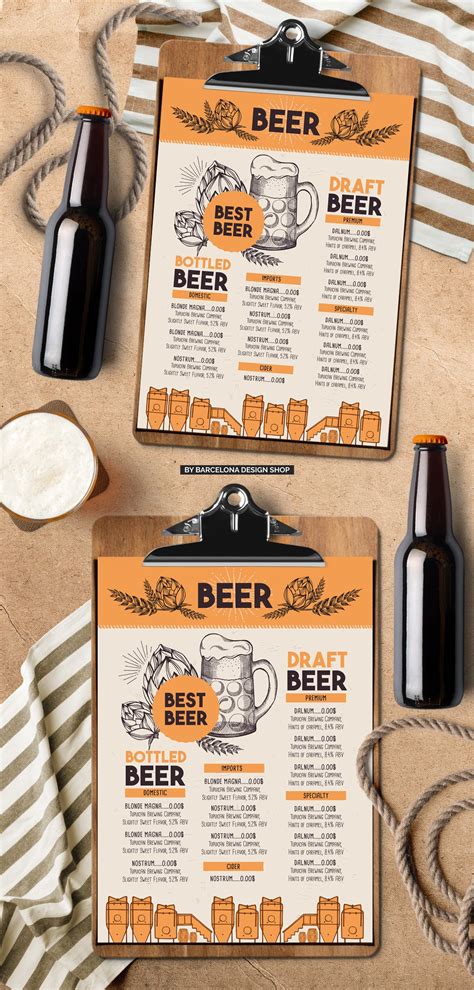 FREE! Trifold + Beer Menu Template ~ Brochure Templates ...
