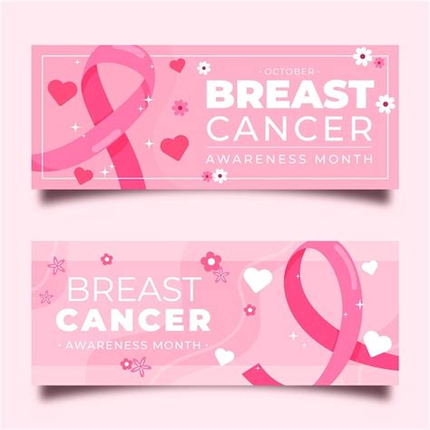 Free Vector | Breast cancer awareness banners