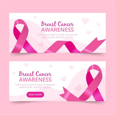 Free Vector | Breast cancer awareness month banner collection