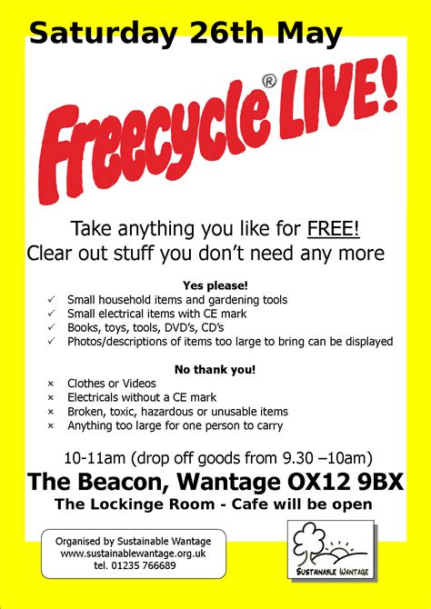 Freecycle poster May 2018 – Wantage Town Council