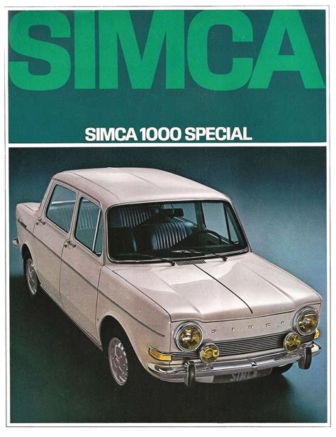 French Cars since 1946 • 1968 Simca 1000 sales brochure ...